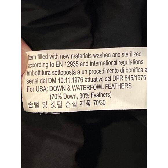 Zara Size Small Black Feather Down filled Puffer Coat Snap and Zip Front Hooded - Picture 10 of 10